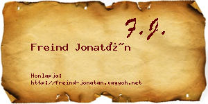 Freind Jonatán névjegykártya